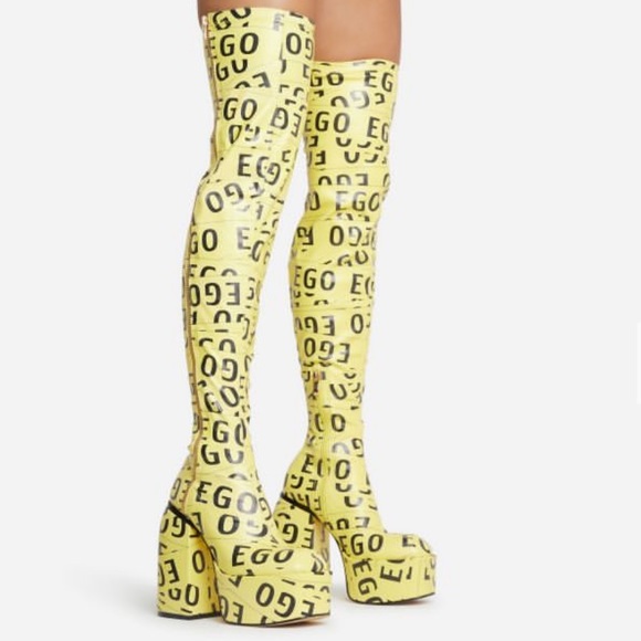EGO Shoes Ego Thigh High Yellow Platform Boots Poshmark